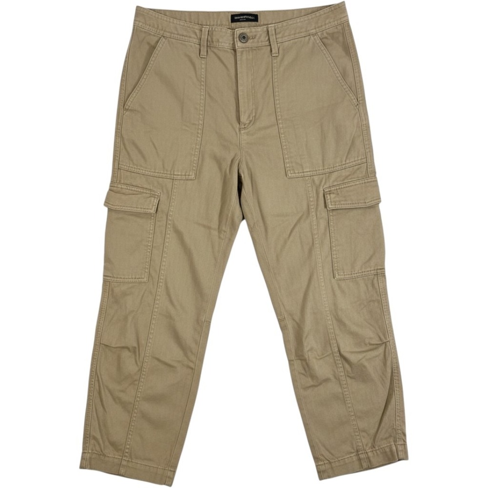 Banana Republic Cargo Pants Womens 12 Khaki Tan Cotton Twill Utility Straight